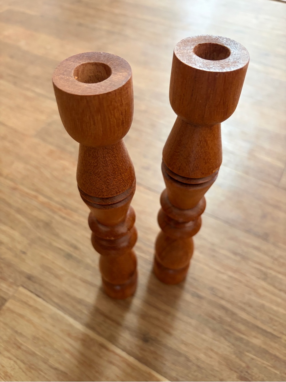 Wood MCM Taper Candle Holders